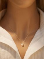Immagine di Collana in argento bagnato in oro con perla