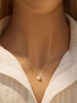 Immagine di Collana in argento bagnato in oro con perla