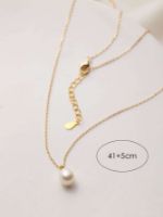 Immagine di Collana in argento bagnato in oro con perla