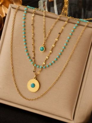 Immagine di Set collane con pietra turchese