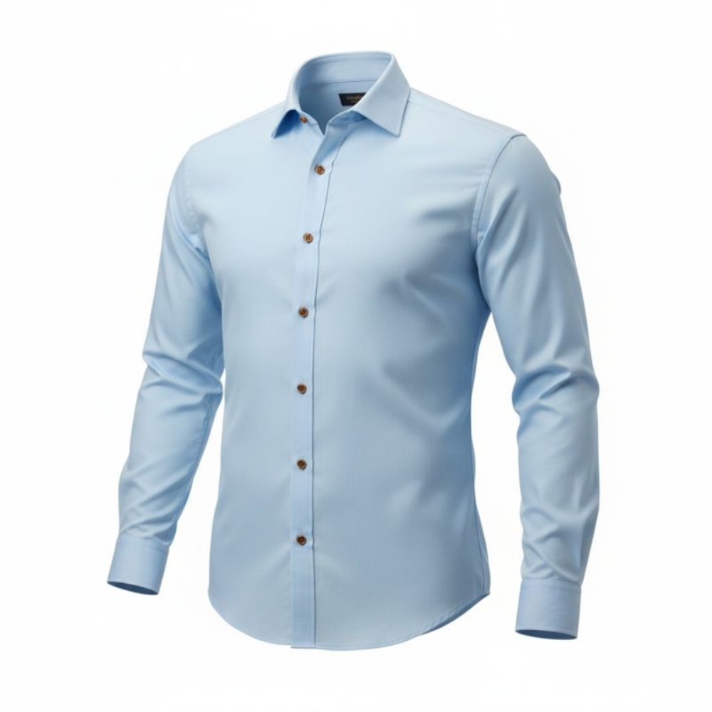 Immagine di Camicia in cotone azzurra 
