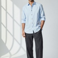 Immagine di Camicia in cotone azzurra 