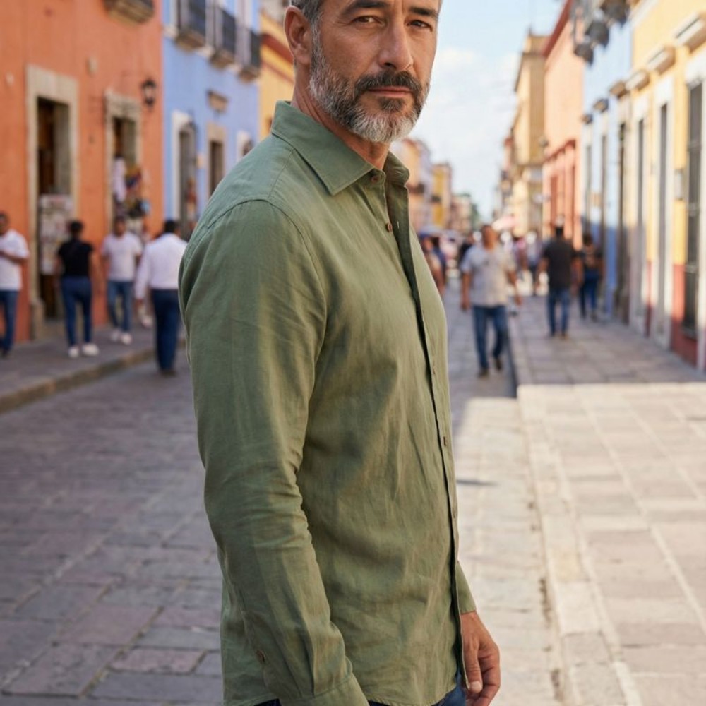 Immagine di Camicia in cotone verde