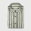 Immagine di Camicia in cotone e lino a righe verdi e bianche 