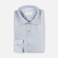 Immagine di Camicia in cotone  bianca con fantasia azzurra