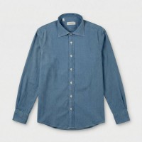 Immagine di Camicia in cotone effetto jeans 