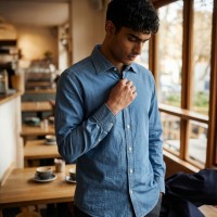 Immagine di Camicia in cotone effetto jeans 