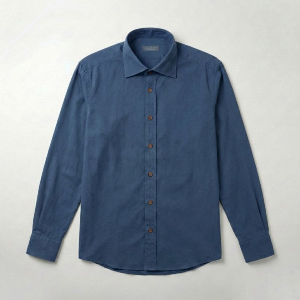 Immagine di Camicia in cotone blu 