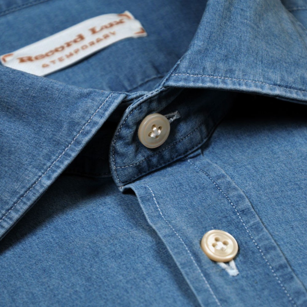Immagine di Camicia in cotone effetto jeans 